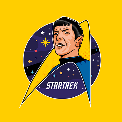 Spock adobe illustration illustrator movie startrek teeshirt vector vector illustration vulcan