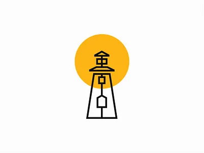 Asian Lighthouse Logo for Sale asian branding clean design flat geometric graphic illustration lighthouse line line art lines logo mark modern sale unique vector