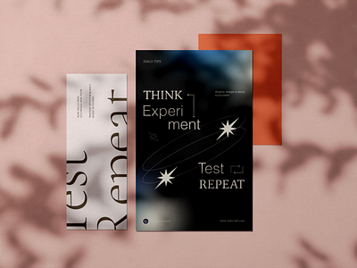 Think. Experiment. Test. Repeat brand identity branding fonts halo lab identity logo logotype motivation poster printing printing design space tips typogaphy