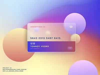 Glassmorphism ATM Card Re-Design. atm blur card design design glassmorphism new trend ui uidesign uiux visual design