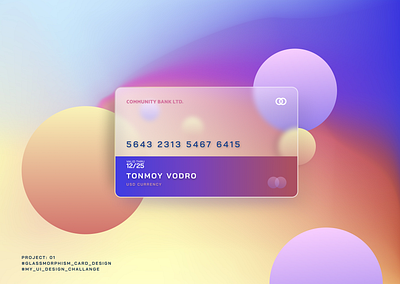 Glassmorphism ATM Card Re-Design. atm blur card design design glassmorphism new trend ui uidesign uiux visual design