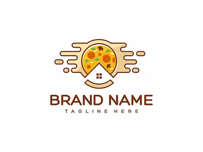 Home Pizza Logo branding clean community cook cooking cool diner food fun grill health healthy home house human hut illustration italian logo microwave