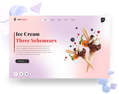 Website : Icecream 💗💜 design design app ecommerce ecommerce shop icecream illustration landingpage logo ui ui ux uidesign uiux ux vector website