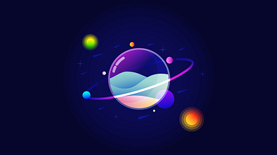 Glass Planet adobe illustrator art galaxy glass glass planet glassmorphism graphic design illustrator shiny planet