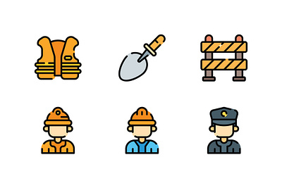 Labour Day avatar construction engineer filled flat icon icon set labour day people polive vest