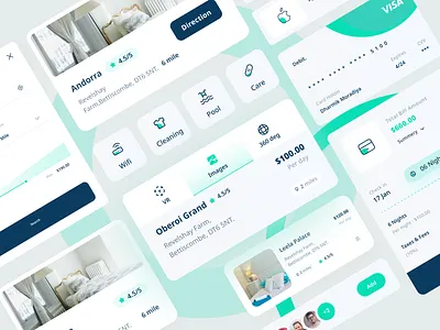 Design System- Component Based UI Hotel Booking application branding clean hotel booking app hotel hotel app hotel booking hotel booking ui component mobile room booking travel travel app ui uiux ux
