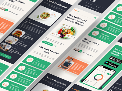 Daharin - Calorie Tracker Responsive Landing Page calorie calorie tracker calories clean design food health healthcare landing page macros tracker tracking ui web web design website