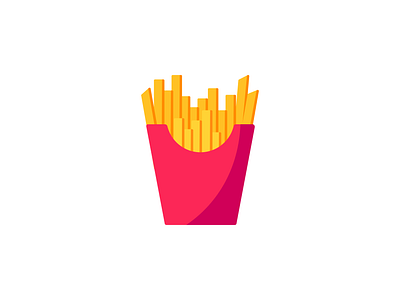 Fries daily design flat food food and drink icon illustration illustrator vector