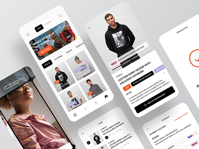 Subcult - Fashion Mobile App card clean eccomerce fashion fashion store home screen marketplace marketplace app mobile mobile app online shop online store product screen shop shopping shopping app startup store success screen ui