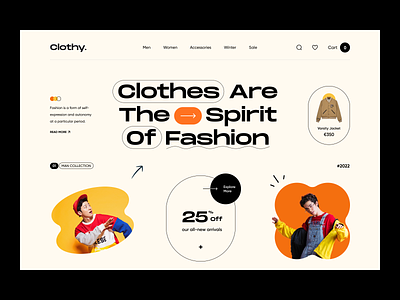 Fashion Web Site Design: Landing Page / Home Page UI apparel clothing clothing brand clothing company clothing line ecommerce fashion homepage landing page mockup online shop orix outfits sajon streetwear style ui ux web design website