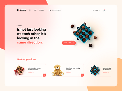 Valentine Gift Shop Website clean glassmorphism interaction design jak minimal uidesign uxdesign valentine valentines day