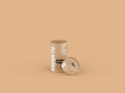 Opened Paper Tube Mockup 80x160mm coffee coffee packaging coffee tube craft tube design glossy tube kraft kraft paper kraft paper tube mockup mockup psd packaging mockup paper tube packaging psd tea tube template