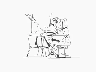 Drums characterdesign characters clean drawing illustration illustration lineart line art minimal outline vector
