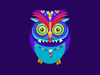 Vector art colorful design graphic art graphic design hippie illustration owl pattern tribal vector