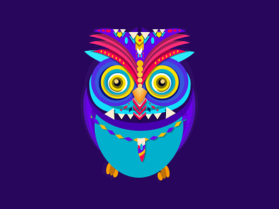 Vector art colorful design graphic art graphic design hippie illustration owl pattern tribal vector