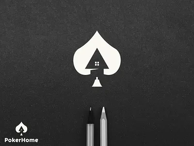 PokerHome adobe photoshop art awesome branding casino design corporate design creative design flat home icon lineart logo design logos logotype minimalist modern logo poker simple design typography vector
