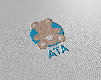 ATA bear handmade illustrator logo psd