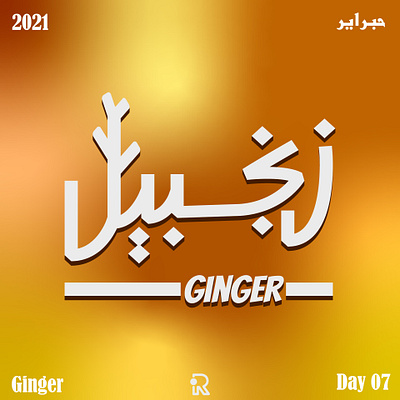 حبراير 21 اليوم السابع - زنجبيل ❤ artwork calligraphy design flat illustration vector vectorart