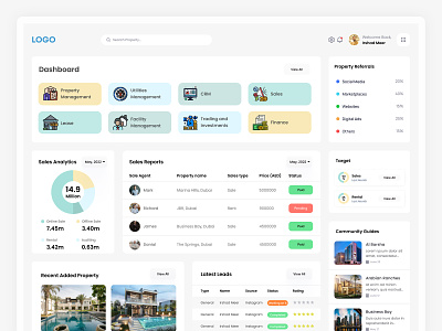 ERP Solution for Real Estate admin panel branding calendar crm dashboard dashboard erp fintech hr minimal portal product design project management real estate saas saas product software ui uiux ux web design