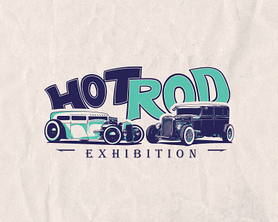 HotRodExhibition car classic design exhibition exposition graphic hot logo old rod vector vintage