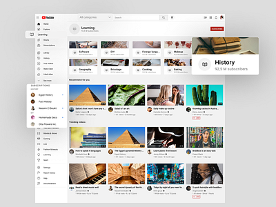 YouTube - E-learning design e learning figma learning redesign ui uiux ux webdesign youtube