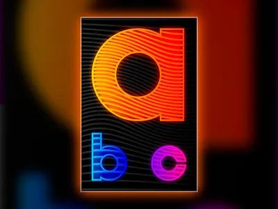 abc abc design icon illustration line line art lineart lines linework minimal neon neon light neon lights vector