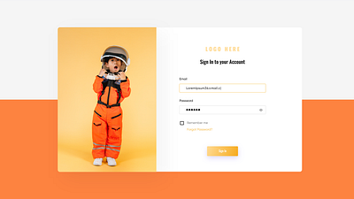 Login Page dailyui design form graphicdesign login login design login form login page login screen mockup mockups orange color sign in sign in ui ui ui design ui ux ui ux design uidesign userinterface