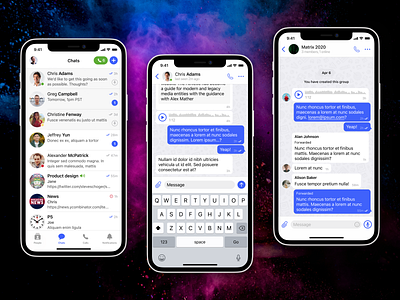 Verb app chat screens mobile