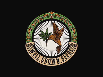 Well Grown Seeds classic handdrawn illustration logo vintage vintagelogo