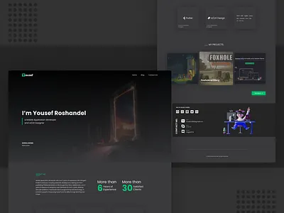 Personal Landing Page blog dark english figma green grey landing landingpage mobile personal personal landing page portfolio site theme ui ux web website