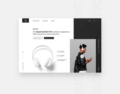 Headphone Landingpage Webdesign headphones minimal ui webdesign