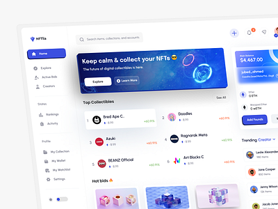 Dashboard - NFTlia dashboard dashboard design dashboard ui dashboard uikit nft dashboard nft dashboard design product design ui uiux design web app dashboard