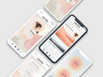 Settle | Breathing App airy app breathing clean desert feminine meditate meditation modern neutral wellness western yoga