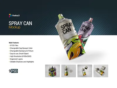 Spray Can Mockup advertising aerosol spray can atomizer black bottle business can clean color colorful cup design graff tool graffiti logo metal mock up mockup multicolored paint