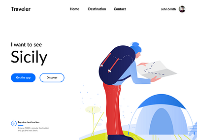 Travel website design concept animation app branding design graphic design illustration minimal ui ux website