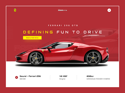 Ferrari Landing Page Design automotive branding car colors design dribbble dribbble best shot ferrari landing page product typography ui uidesign uiux ux uxdesign web webdesign website website design