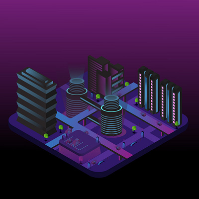 Future isometric city buildings city illustration design future illustraion illustrator isometric art isometry