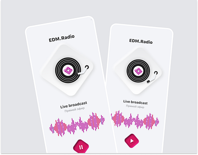 EDM.radio – podcast apps clean equalizer minimal mobile app neumorphism podcast radio simple