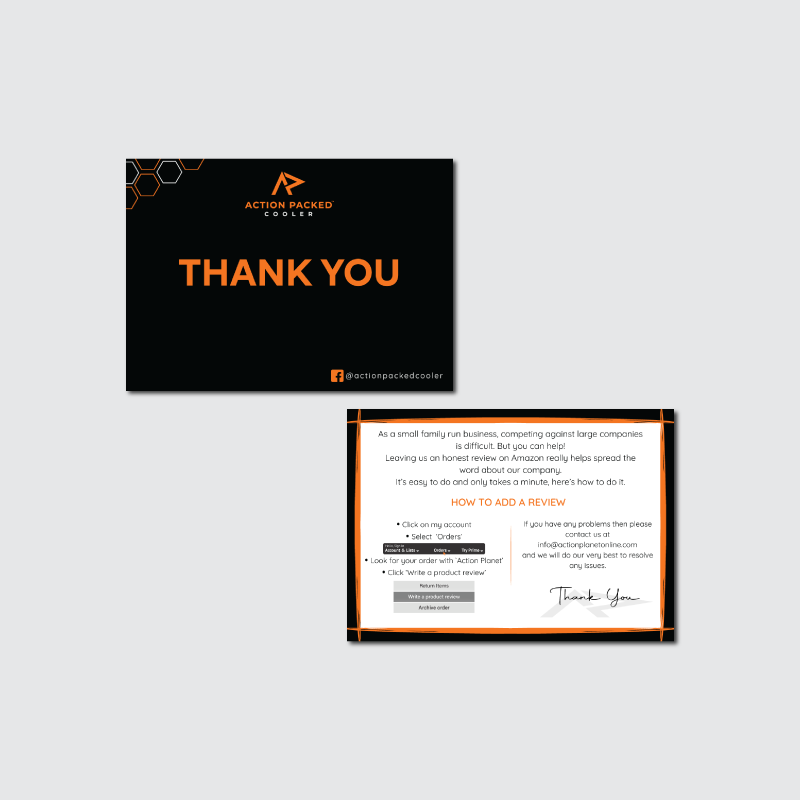 Example of I Will Design Amazon Thank You Card
