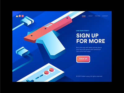 Call Out Section | GameClub branding design futuristic game gaming grid illustration isometric landing page landingpage minimal retro typogaphy ui ux vector web website