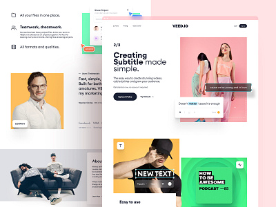 VEED.IO | Home Page Exploration v.1 brand design brand indentity branding clean hero image home page interface landing page minimal modern modern design simple subtitle typogaphy video video edit web web design website website design