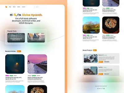 Blog Website (light theme) blog design ui uiux ux website