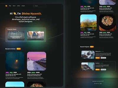 Blog website (Dark theme) blog design ui uiux ux website