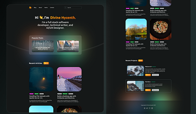 Blog website (Dark theme) blog design ui uiux ux website