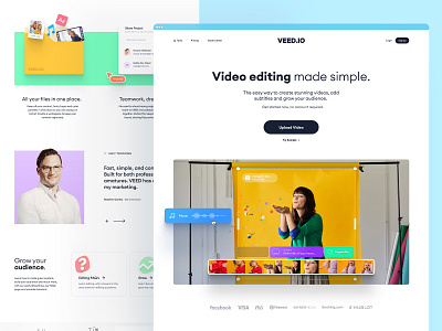 VEED.IO | Home Page Exploration v.3 brand design brand identity branding clean edit hero image home page interface landing page landing page design minimal modern product design simple subtitle typography video web web design website