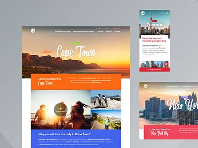 LAL Schools | Destination Pages cape town city colorful destination english language new york school student toronto travel ui ui design web design webdesign