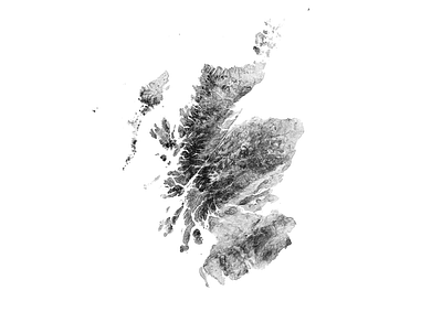 Scotland - Black and white map edinburgh glasgow illustration landscape map minimal mountain nature poster relief scotland topographic topography white