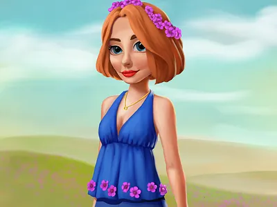 Floral girl art cg character character design colorful art concept concept art floral game game character girl summer