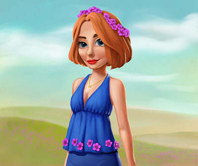 Floral girl art cg character character design colorful art concept concept art floral game game character girl summer