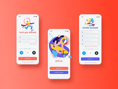 Sing up · DailyUI app design flat icon illustration minimal ui ux